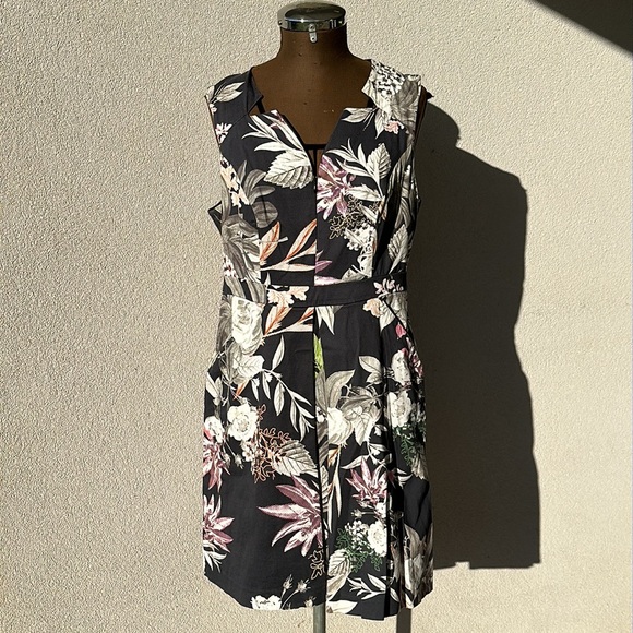 Portmans distressed size 12 black floral dress - Picture 2 of 16